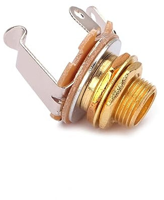 ibasenice 10piezas Conectores Jack Mono De Hembra Para Guitarra Montaje Panel Bajos Acústicos Eléctricos Dorados Conector Jack De Guitarra