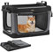 Feandrea Hundebox faltbar, 76,2 cm Transportbox für mittelgroße Hunde, Hundetasche, Oxford-Gewebe, mit 4 Türen aus Netzstoff, Griffen, Taschen für Futter und Wasserflasche, tintenschwarz PDC017B01