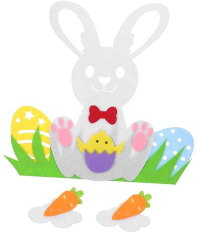 ANDRESLAD 1 Set Türaufkleber Filz Bastelsets Osterhasen Filzbrett Osterhasen Ornament Filz Kaninchen Ornament Filz Osterei Filzhasen Dekoration Osterdeko Stoff