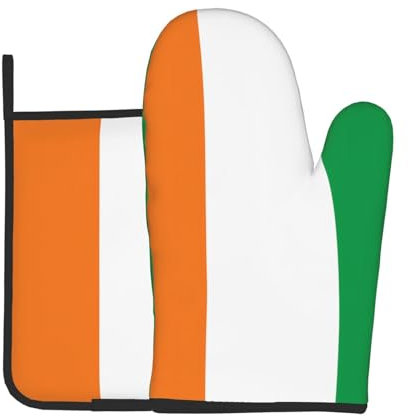 GGNKDL Ofenhandschuhe und Topflappen, Motiv: Flagge der Elfenbeinküste, zum Öffnen des Deckels des Topfes in der Küche, Mikrowelle, Backofen