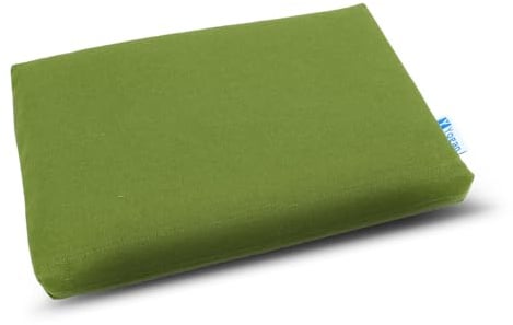 Yogan Kopfkissen/Kopfpolster (2,5 cm) für Yoga/Pilates, Außenbezug aus Bio-Baumwolle (abnehmbar und waschbar), Innenbezug mit recycelter Faserfüllung, 30 cm x 20 cm x 2,5 cm