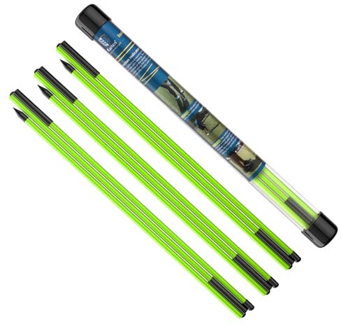 MoKo Golf Alignment Stick, 3 Set Golf Alignment Rods, 48 Collapsible Alignment Stick Golf Training Aid for Aiming, Putting, Posture Corrector, Golf Practice Sticks with Clear Tube Case, Green