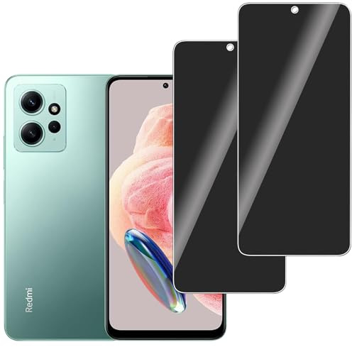 LERINNA【2 Piezas Protector Pantalla Privacidad para Xiaomi Redmi Note 12,nti-Espía Vidrio Película,Cristal Templado Anti Espía,Anti-Arañazo,Sin Burbujas,9H Dureza Privacy Screen Protector