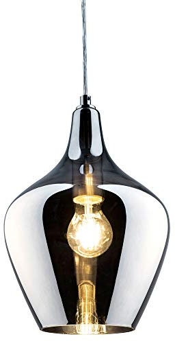Nowa LED Pendelleuchte Rauchglas Hängelampe Esstischleuchte Wohnzimmerlampe, 7W 806lm warmweiß, DxH 22 x 150 cm