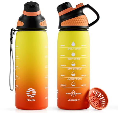 Fjbottle Sports Water Bottle 710ml Magnetic Lid Tritan BPA Free | Magnetic Lid, Time Marker, Tritan Plastic, BPA Free, For Gym, Work & Outdoor