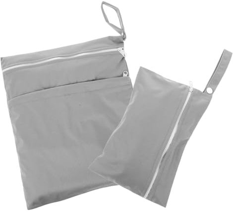 Abaodam 2 Stück Wickeltasche Trockentasche Kulturbeutel Mit Kordelzug Turnbeutel Für Die Dusche Wäschesack Stoffwindel Nasser Trockener Beutel Kulturbeutel Polyester Dark Grey