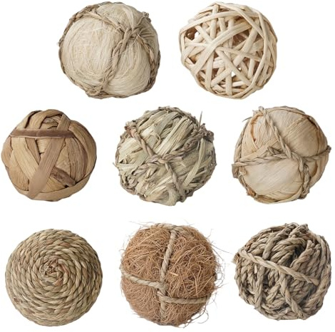 Ronyes 8-Pack 7 cm Wicker Rattan Decorative Balls | Hand-Woven, Lightweight, Wicker Rattan Balls Set Vase Fillers for Home Table Garden Wedding Party Deco