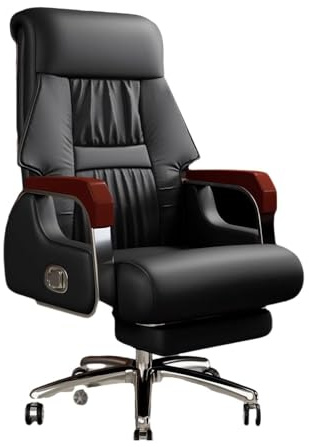 XIANGJL-888 Bürostuhl Chefsessel mit Massage- und Liegefunktion, hochwertiger Leder-Drehstuhl for Computer, for Zuhause und das Büro