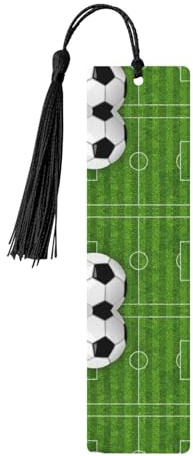 Fußball Sport Holz Lesezeichen - Schöne doppelseitig bedruckte Lesezeichen aus hochwertigem Pappelholz für Bücher, Tagebücher & mehr
