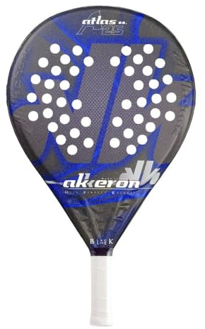 Akkeron - Pala de Padel - Modelo Atlas Edition A25 - Carbono 100% - Power Blast EVA - Forma Redonda - Barniz Rugoso - Control/Potencia - 350/370g