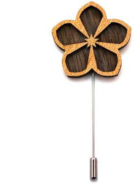 SYAVR Couleur bloquée Broche Costume Homme personnalisé Pull Plug-in Mode rétro en Bois Fleur Poitrine Broche