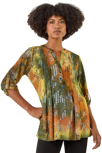 Roman Originals Bubble Hem Textured Stretch Top for Women UK - Ladies Everyday Autumn Winter Round Neckline Comfy Soft Evening Vacation Work Party Night Out