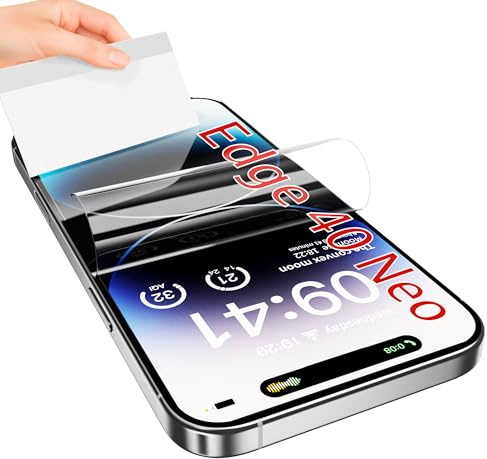 JUVENPROTO 3 Pezzi per Motorola Edge 40 Neo TPU Pellicola Protettiva Idrogel,Pellicola Protettiva TPU per Trasparente HD Morbida Display ID Impronte Digitali(Non Vetro Temperato)