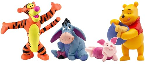 Figuras y Muñecos Disney Bullyland – Winnie The Pooh, Tigger, Eeyore y Piglet | Pack Figuras Winnie The Pooh Disney | Personajes Disney Colección 7-8cm
