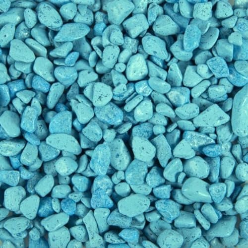 Eurosand 2.0 GmbH Aquarienkies Blau 5–12 mm – 5 kg Farbiger Dekokies für Aquarium – Bodengrund für Aquascaping