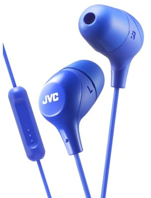 JVC HAFX38MA Marshmallow Custom Fit In-Ear Headphone with Remote and Microphone - Blue