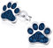 Laimons Mädchen Kids Kinder-Ohrstecker Ohrringe Kinderschmuck Hundepfote Pfote Pfötchen Tatzen mit Glitzer in Dunkel - Blau 9mm aus Sterling Silber 925