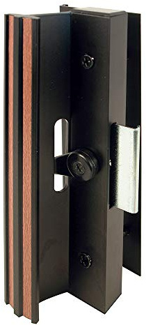 Prime Line MP1006 Sliding Glass Door Handle, Clamp Style, Surface Mount, Aluminum, Black, 1 Set