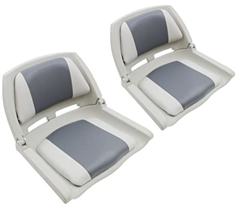 MiDMarine 2 x Lightweight Folding Boat Seat - Grey/Charcoal Style