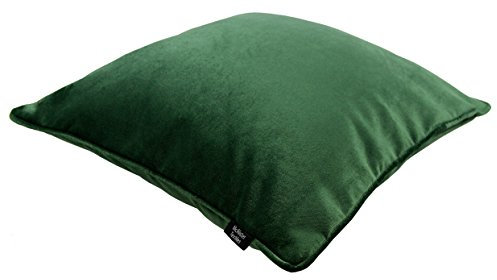 McAlister Textiles Matter Samt | Sofakissen mit Füllung in Moos Grün | 60 x 60cm | erhältlich in 25 Farben | griffester Samt edel paspeliert | pralles Samtkissen
