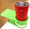 HOLLIHI Drink Cup Holder Clip - Table Desk Side Water Glass Beer Bottle Tumbler Beverage Soda Tea Coffee Mug Holder Cup Saucer Clip Design for Home Office, Green