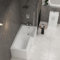 Qubix 1500 x 850mm Right Hand L-Shaped Shower Bath Bathtub with Glass Shower Screen Compact Bathroom Solution
