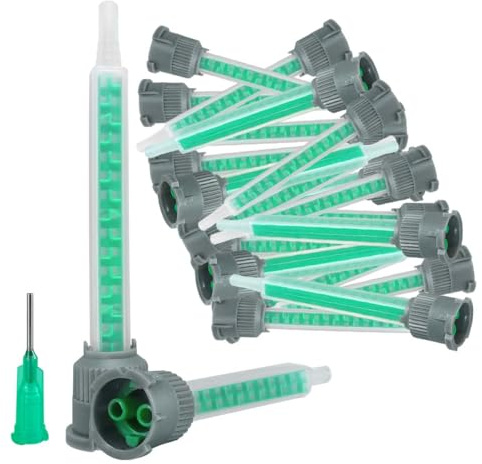 20 Pieces Epoxy Adhesive Mixing Nozzle Tip Resin Mixer Adhesive Gun Applicatior for 50ml/1.7oz(1:1Ratio)