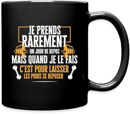 Spreadshirt Musculationt Humour Dicton Tasse Mug, taille unique, noir