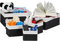 Relaxdays 10024309_46 Corbeille de rangement en tissu, Set de 6 paniers en bambou, déco étagère organiseur, noir, coton, fond MDF, 25 x 35 x 17
