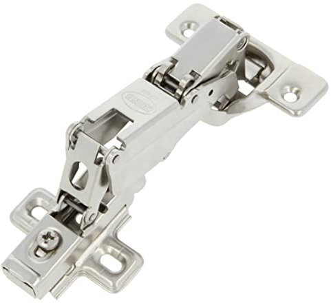 Amig - Bisagra - Tipo Cazoleta - Recta y Automática - Ø 35 mm - Pestillo para Apertura Rápida - Apertura de 170 º - Fijación Oculta para Puertas de Muebles y Armarios - Acero Plateado