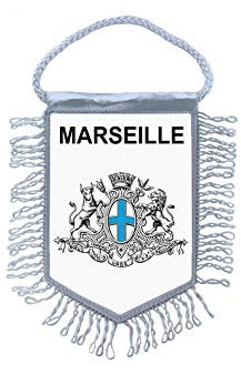 Akachafactory Fanion Mini Drapeau Pays Voiture Decoration Marseille France