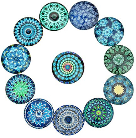 EXCEART Glasaufkleber Rund 20 Stück Bunte Runde Mosaikfliesen 0.39 X 0.39 X 0.16 Zoll Für Schmuck Vase Uhr Bilderrahmen Und Bastelarbeiten Diy Zubehör
