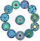 20 Stück Gemischte Mosaikfliesen Runde Mosaikfliesen Cabochons Mosaikfliesen Sortiment Glas Edelsteine ??Für DIY Handwerk Kristallmosaik Liefert 10Mm