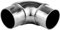 Cosch Edelstahl Eckbogen Rundbogen Verbindungsstück Edelstahl V2A (AISI 304) geschliffen K240 Ø 48,3 x 2,0 mm