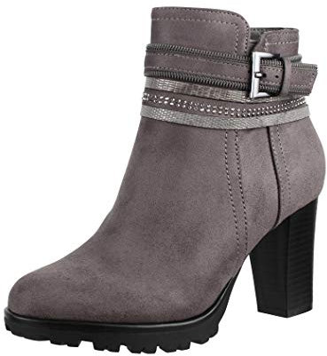 Elara Damen Stiefelette Ankle Boots Chunkyrayan 2018 C292-1-Grey-38