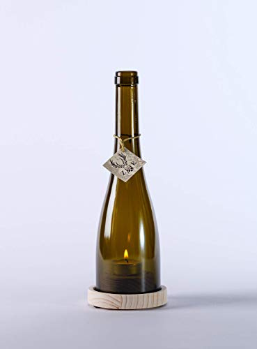 Wein Windlicht # 1 Antikgrün, kurze Flasche