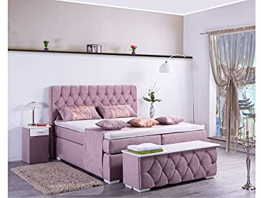 AUKONA Boxspringbett Luna 200x200, Farbe wählen und ändern, 7 Zonen Taschenfederkern-Matratze, H2 H3 H4, Komfortschaum-Topper, Lieferung und Aufbau kostenlos