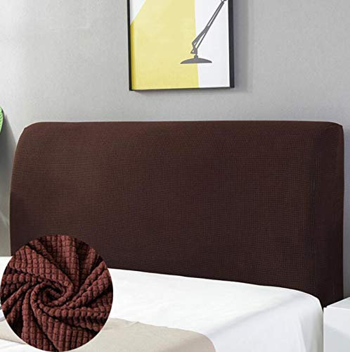 APTBJKUiU Bett kopfteil bezug Bett Kopfteil Bezug Elastische Universal Kopfteil Staubschutzhaube Abdeckung Alle-Inclusive Bett Kopf ZurüCk Protector Abdeckung Dekor Dunkelbraun 220cm(87-94)