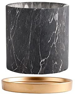 BUNCC Pot de Fleur marbré Moderne Pot de poterie éramique Pot de Plantes succulentes à Motif de marbre avec Trou de Drainage Pot de Fleurs en marbre Pots de pépinière Joli Bureau Rebord de fenêtre