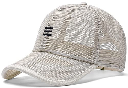 Cap Herren Sommer Full Mesh Big Size Baseball Cap Erwachsene Übergröße Sport Sonnenhut Männer Frauen Große Trucker Caps 56-60CM 60-65CM,Khaki,60-65CM