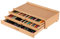 VISWIN 3-Drawer Art Supply Storage Organizer, Beech Wood Artist Storage Box with Removable Dividers, Portable Art Box for Paints, Brushes, Pencils, Pens, Pastels - Natural