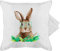 Kissenbezug - Osterkissen - Hase mit Brille - 50 x 50 cm - Weiß - ostergeschenke kleinigkeit kissenhülle+ostern hasen ostern hasenkissen easter osterkleinigkeiten osterngeschenke osterhasen