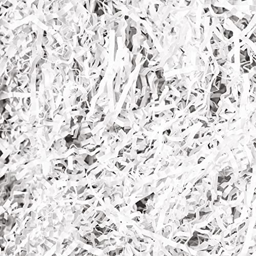 Creavvee 100g Geschreddertes Kraftpapier für Geschenkverpackung, Geschenkbox, Kartonboxfüller, Schutz- und Dekorationsmaterial, Weiss