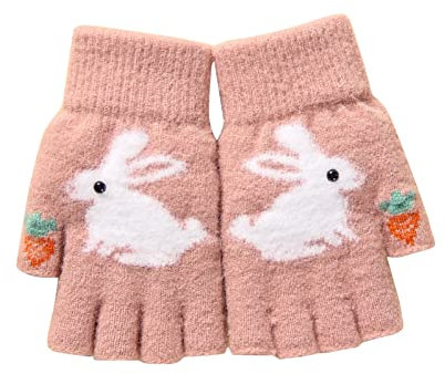 GBEN Halb Fingerhandschuhe Winter Fingerlose Handschuhe Strick Fingerlose Fäustlinge Weiche Strickhandschuhe aus Wolle Elastische Halbfinger Handschuhe Leicht und Strapazierfähig