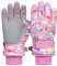 Durio Skihandschuhe Kinder Wasserdicht Winter Schneehandschuhe PU Palme für Outdoor Sport Rosa 4-6 Jahre