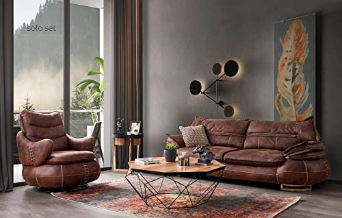 Luxus US Western Sofagarnitur Couch Loft Möbel 3+1 Sitzer Sofa Sessel 2-TLG. Neu