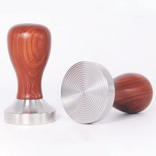 Luxuypon 49/51/58 mm Schleifer Holz Kaffee Tamper Pulver Presse Hammer Werkzeuge (Gewindeboden, 49 mm)