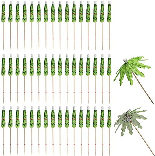 Ksrnsne 50Pcs Cocktail Umbrellas for Drinks, Coconut Palm Tree Umbrella Toothpicks, Tropical Umbrella for Cupcake