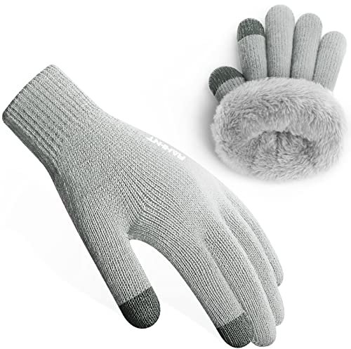 Unisex Kinder Handschuhe Winter für Jungen Mädchen Thermohandschuhe Touchscreen Winterhandschuhe Warme Wollstrickhandschuhe mit Fleecefutter 3-15 Jahre