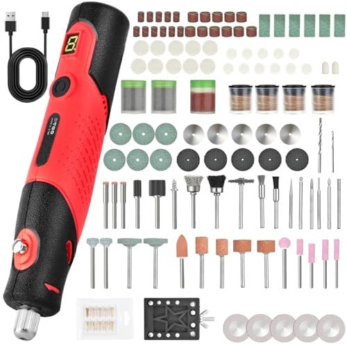 Utensile Rotante Multifunzione Senza Fili : Mini Trapano Elettrico con 343 Pezzi Accessori, 5 Velocità Regolabile, 2000-15000RPM, per Forare, Incidere, Lucidare,Togliere Ruggine, Smerigliare